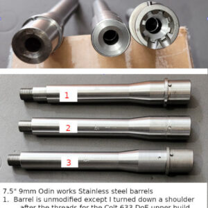 Modify straight blowback barrel to the CMMG RDB system or for a 'bolt-action' setup