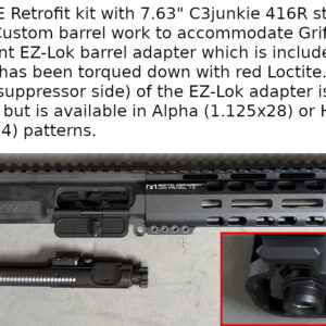CMMG FE Banshee 7.63" 416R stainless barrel, EZ-Lok and Griffin Armament Low Pro Rail