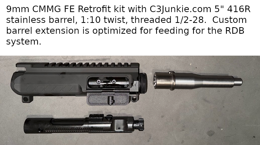 9mm CMMG FE Retrofit kit with 5" 416R stainless barrel