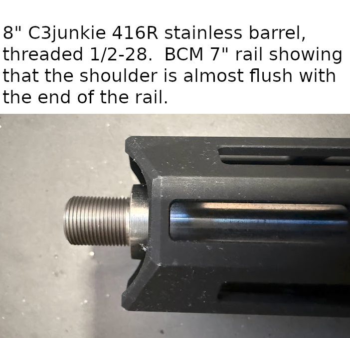 CMMG FE Banshee 8" 416R barrel and BCM Rail